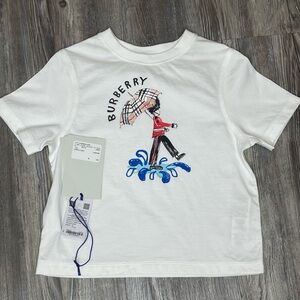 Burberry Kids White Tee with Playful Graphic
